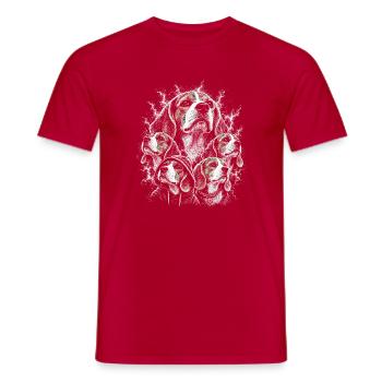 Hunde-Collage im Nebel-Look - Männer T-Shirt - Rot - Vorne - AI Model Male 178 dark (178cm)