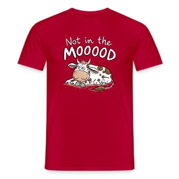 Not In The MOOOOD Kuh Wortspiel Tierhumor - Männer T-Shirt - Rot - Vorne - AI Model Male 178 dark (178cm)