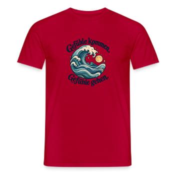 Gefühle kommen und gehen - Männer T-Shirt - Rot - Vorne - AI Model Male 178 dark (178cm)