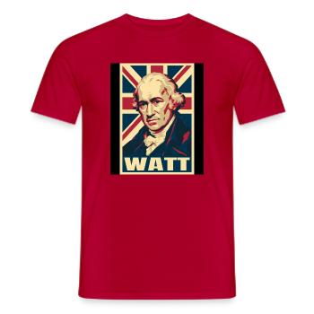 James Watt UK Pop Art - Männer T-Shirt - Rot - Vorne - AI Model Male 178 dark (178cm)