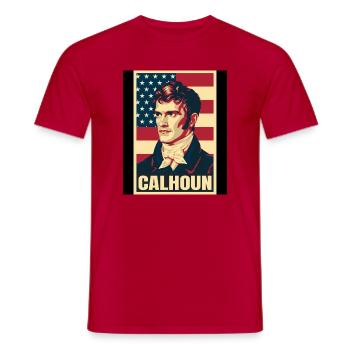 John C. Calhoun USA Pop Art - Männer T-Shirt - Rot - Vorne - AI Model Male 178 dark (178cm)