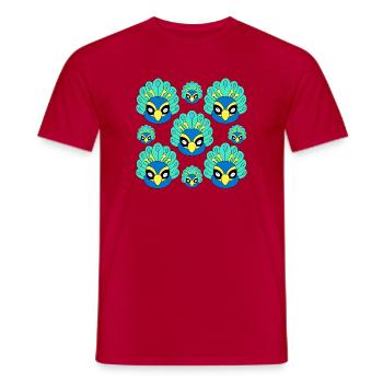 Süßes Pfauengesicht - Männer T-Shirt - Rot - Vorne - AI Model Male 178 dark (178cm)