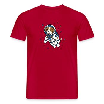 Hund Astronaut Helm Weltraum Hunde Vektor Shirt - Männer T-Shirt - Rot - Vorne - AI Model Male 178 dark (178cm)