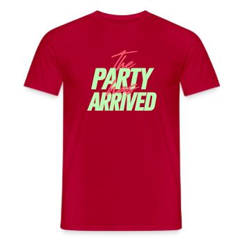 Die Party Ist Angekommen Neon - Männer T-Shirt - Rot - Vorne - AI Model Male 178 dark (178cm)