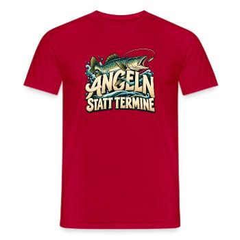 Angeln statt Termine Geschenkidee Vatertag - Männer T-Shirt - Rot - Vorne - AI Model Male 178 dark (178cm)