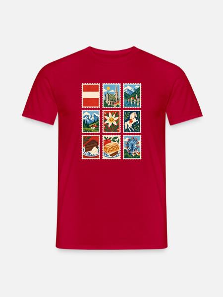 Österreich Briefmarken - Männer T-Shirt - Rot
