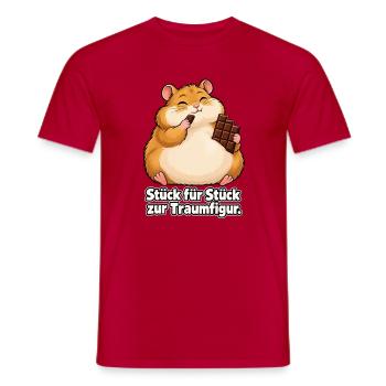 Hamster auf dem Weg zur Traumfigur - Männer T-Shirt - Rot - Vorne - AI Model Male 178 dark (178cm)