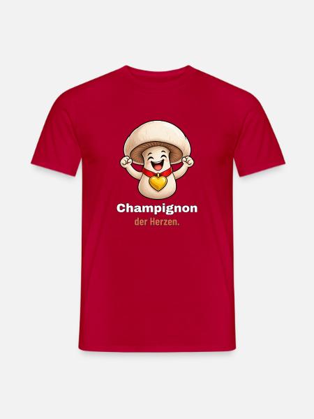 Champignon der Herzen - Männer T-Shirt - Rot
