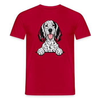 Englischer Setter - Männer T-Shirt - Rot - Vorne - AI Model Male 178 dark (178cm)