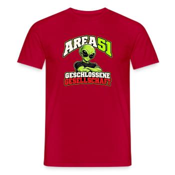 Area 51 – Geschlossene Gesellschaft - Männer T-Shirt - Rot - Vorne - AI Model Male 178 dark (178cm)