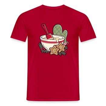 Kekszeit im Schüssel-Design - Männer T-Shirt - Rot - Vorne - AI Model Male 178 dark (178cm)