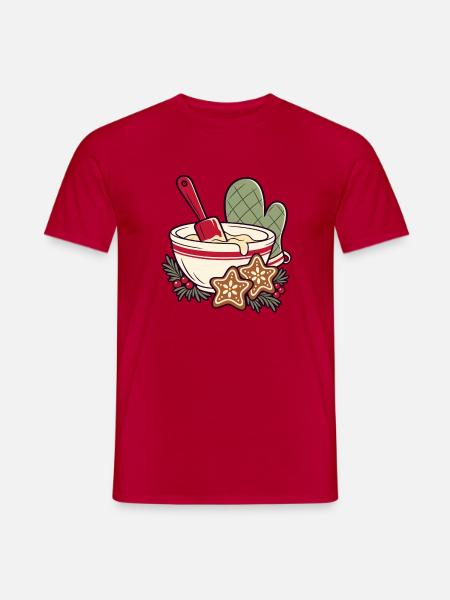 Kekszeit im Schüssel-Design - Männer T-Shirt - Rot