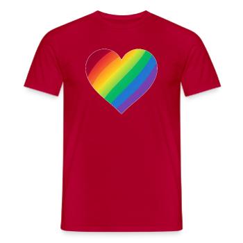 Gradient Rainbow Heart - Männer T-Shirt - Rot - Vorne - AI Model Male 178 dark (178cm)