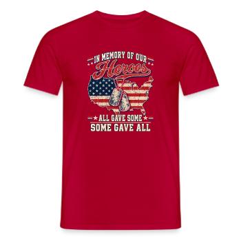 Helden-Gedenken USA Flagge Hundemarken - Männer T-Shirt - Rot - Vorne - AI Model Male 178 dark (178cm)