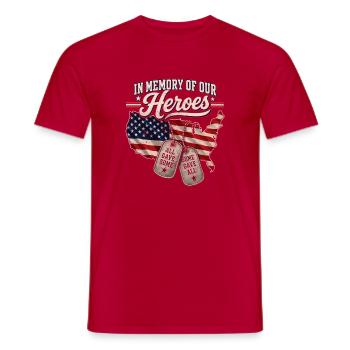 In Erinnerung unserer Helden – Veteranenflagge - Männer T-Shirt - Rot - Vorne - AI Model Male 178 dark (178cm)
