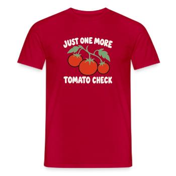 Lustiger Tomatengärtner – Nur noch ein Tomatencheck - Männer T-Shirt - Rot - Vorne - AI Model Male 178 dark (178cm)