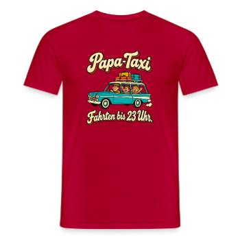 Papa-Taxi Fahrten bis 23 Uhr - Männer T-Shirt - Rot - Vorne - AI Model Male 178 dark (178cm)