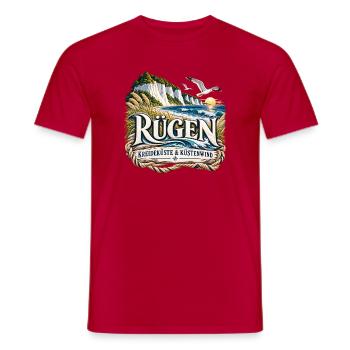 Rügen Küstenwind Kreideküste - Männer T-Shirt - Rot - Vorne - AI Model Male 178 dark (178cm)