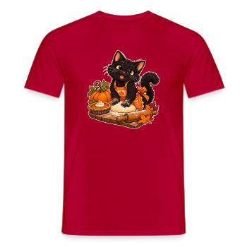 Kürbiskatzenbäcker - Männer T-Shirt - Rot - Vorne - AI Model Male 178 dark (178cm)