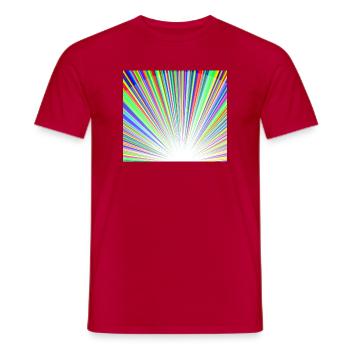 Leuchtendes Regenbogen-Sonnenstrahlmuster - Männer T-Shirt - Rot - Vorne - AI Model Male 178 dark (178cm)