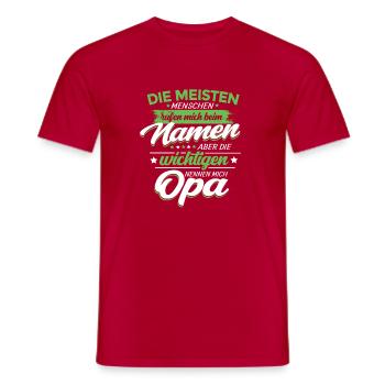 Opa Enkel Sprüche die wichtigsten nennen mich Opa - Männer T-Shirt - Rot - Vorne - AI Model Male 178 dark (178cm)