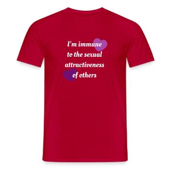 Asexuelle Immunität - Männer T-Shirt - Rot - Vorne - AI Model Male 178 dark (178cm)