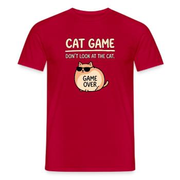 Katzen Spiel Nicht Gucken - Männer T-Shirt - Rot - Vorne - AI Model Male 178 dark (178cm)
