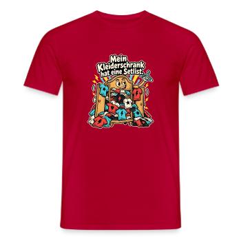 Band Merch Konzertfan Tour Merch Sammler - Männer T-Shirt - Rot - Vorne - AI Model Male 178 dark (178cm)