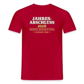 Jahresabschluss statt Bescherung - Buchhaltung - Männer T-Shirt - Rot - Vorne - AI Model Male 178 dark (178cm)