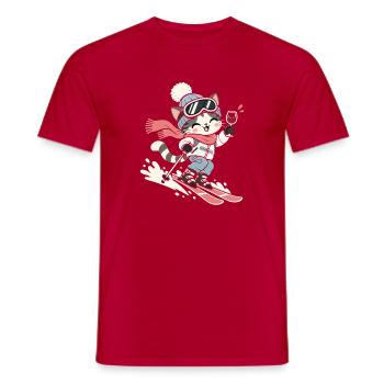 Ski Snowboard Wein Après Ski Winterparty - Männer T-Shirt - Rot - Vorne - AI Model Male 178 dark (178cm)
