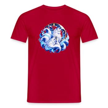 Lunar Spirit Fox - Männer T-Shirt - Rot - Vorne - AI Model Male 178 dark (178cm)