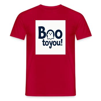 Buh an dich Ghost Design - Männer T-Shirt - Rot - Vorne - AI Model Male 178 dark (178cm)