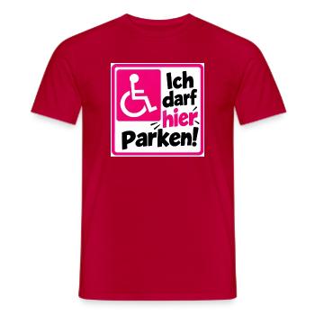 Ich darf hier Parken Sign - Männer T-Shirt - Rot - Vorne - AI Model Male 178 dark (178cm)