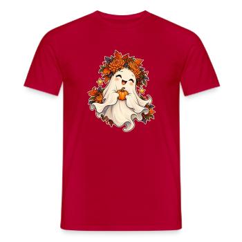 Geist mit Blumenkranz - Männer T-Shirt - Rot - Vorne - AI Model Male 178 dark (178cm)