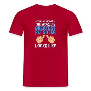 Haustier Sitter Haustiere Babysitter - Männer T-Shirt - Rot - Vorne - AI Model Male 178 dark (178cm)
