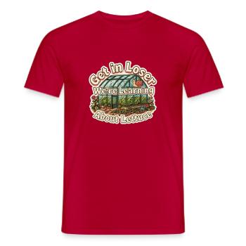Steig ein, Verlierer, wir lernen etwas über Lettuce Lover - Männer T-Shirt - Rot - Vorne - AI Model Male 178 dark (178cm)