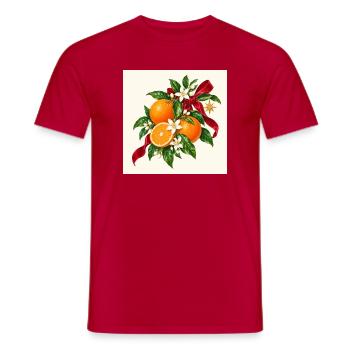 Weihnachtsorangen blühen und Band - Männer T-Shirt - Rot - Vorne - AI Model Male 178 dark (178cm)