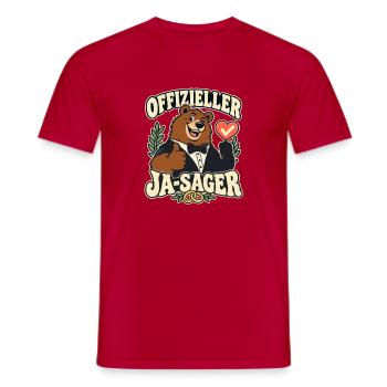 Offizieller Ja-Sager – Bär Bräutigam Hochzeit - Männer T-Shirt - Rot - Vorne - AI Model Male 178 dark (178cm)