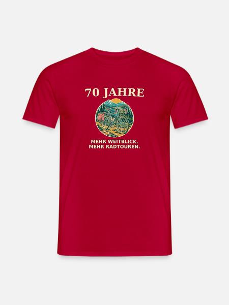 70 Jahre Weitblick Radtouren - Männer T-Shirt - Rot