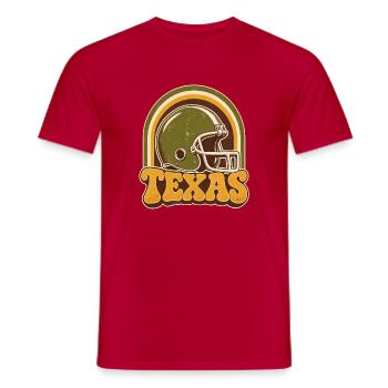 Texas Retro Football Helm - Männer T-Shirt - Rot - Vorne - AI Model Male 178 dark (178cm)