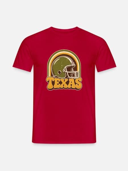 Texas Retro Football Helm - Männer T-Shirt - Rot