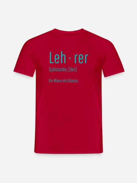 Lehrer Substantiv Definition Schule Geschenk - Männer T-Shirt - Rot