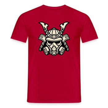 Cyber Samurai Gasmaske Logo - Männer T-Shirt - Rot - Vorne - AI Model Male 178 dark (178cm)