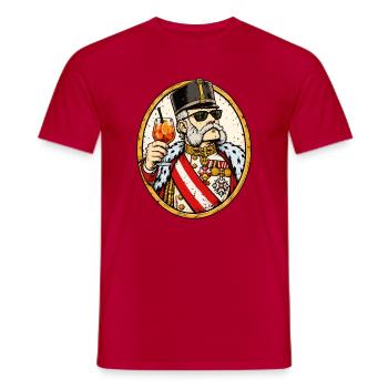 Kaiser Franz Joseph mit Sonnenbrille – K&K - Männer T-Shirt - Rot - Vorne - AI Model Male 178 dark (178cm)
