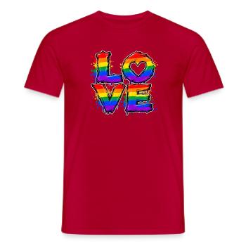 Liebe im Regenbogen-Look - Männer T-Shirt - Rot - Vorne - AI Model Male 178 dark (178cm)