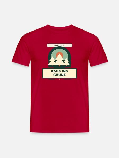 Raus ins Grüne - Männer T-Shirt - Rot