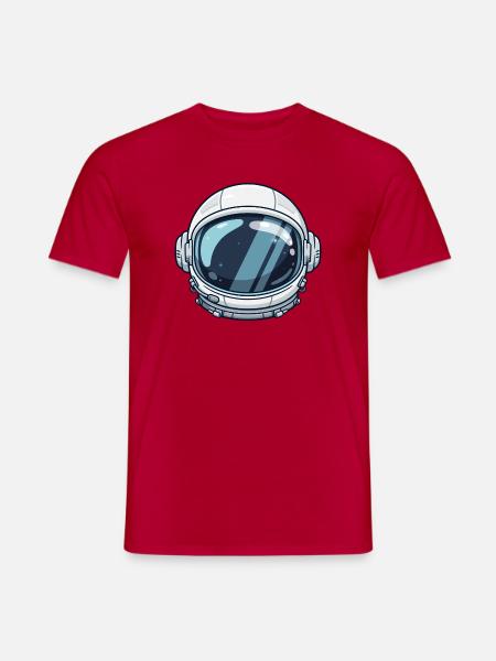 Astronautenhelm Kosmisches Visier - Männer T-Shirt - Rot