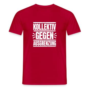 Kollektiv gegen Ausgrenzung – Statement - Männer T-Shirt - Rot - Vorne - AI Model Male 178 dark (178cm)