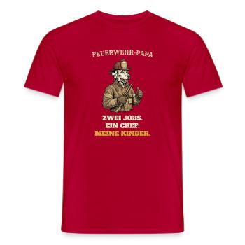 Feuerwehr Papa - Zwei Jobs, ein Chef - Männer T-Shirt - Rot - Vorne - AI Model Male 178 dark (178cm)