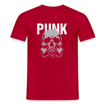 Punk Schädel Gasmaske - Männer T-Shirt - Rot - Vorne - AI Model Male 178 dark (178cm)
